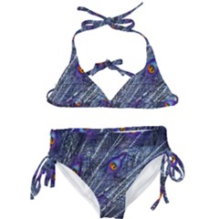 Peacock Feathers Color Plumage Kids  Classic Bikini Set by Wegoenart