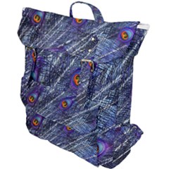 Peacock Feathers Color Plumage Buckle Up Backpack