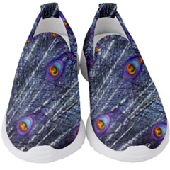 Peacock Feathers Color Plumage Kids  Slip On Sneakers