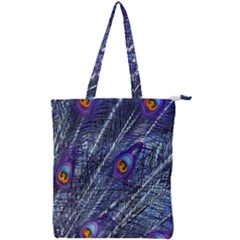 Peacock Feathers Color Plumage Double Zip Up Tote Bag