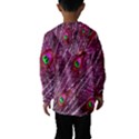 Peacock Feathers Color Plumage Hooded Windbreaker (Kids) View2