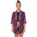 Peacock Feathers Color Plumage Open Front Chiffon Kimono View1