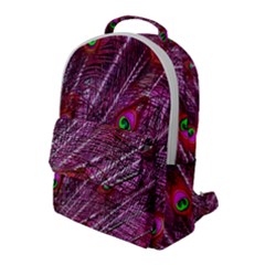 Peacock Feathers Color Plumage Flap Pocket Backpack (large)