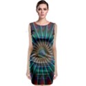 Fractal Peacock Rendering Sleeveless Velvet Midi Dress View1