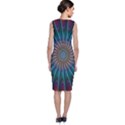 Fractal Peacock Rendering Sleeveless Velvet Midi Dress View2