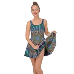 Fractal Peacock Rendering Inside Out Casual Dress