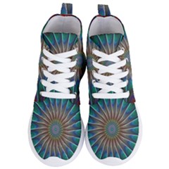 Fractal Peacock Rendering Women s Lightweight High Top Sneakers by Wegoenart