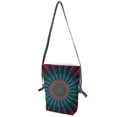 Fractal Peacock Rendering Folding Shoulder Bag by Wegoenart