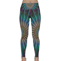 Fractal Peacock Rendering Lightweight Velour Classic Yoga Leggings