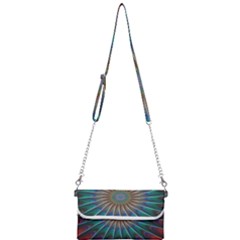 Fractal Peacock Rendering Mini Crossbody Handbag