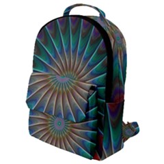 Fractal Peacock Rendering Flap Pocket Backpack (small)