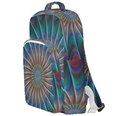 Fractal Peacock Rendering Double Compartment Backpack