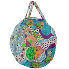 Supersonic Mystic Giant Round Zipper Tote by chellerayartisans