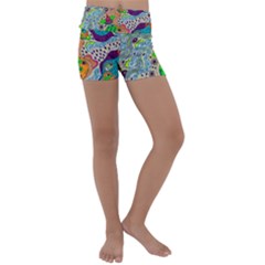 Supersonic Mystic Kids  Lightweight Velour Yoga Shorts by chellerayartisans