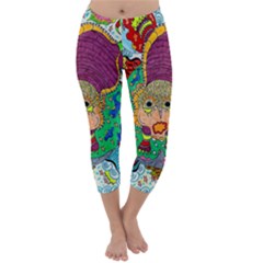 Supersonic Armadillo Capri Winter Leggings  by chellerayartisans