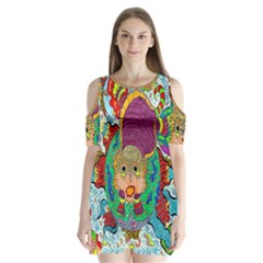 Supersonic Armadillo Shoulder Cutout Velvet One Piece by chellerayartisans