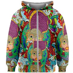 Supersonic Armadillo Kids Zipper Hoodie Without Drawstring