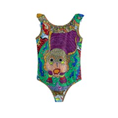 Supersonic Armadillo Kids  Frill Swimsuit by chellerayartisans