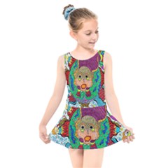 Supersonic Armadillo Kids  Skater Dress Swimsuit