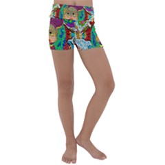 Supersonic Armadillo Kids  Lightweight Velour Yoga Shorts by chellerayartisans