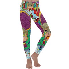 Supersonic Armadillo Kids  Lightweight Velour Classic Yoga Leggings by chellerayartisans