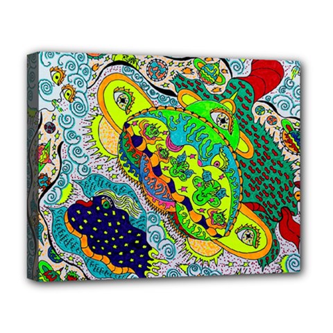 Cosmic Lizards With Alien Spaceship Deluxe Canvas 20  X 16  (stretched)