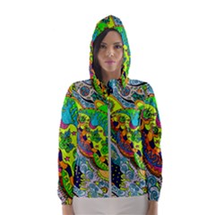 Cosmic Lizards With Alien Spaceship Hooded Windbreaker (women)