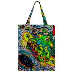 Cosmic Lizards With Alien Spaceship Zipper Classic Tote Bag by chellerayartisans