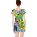 Cosmic Lizards With Alien Spaceship Short Sleeve Bodycon Dress View2