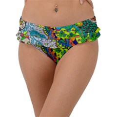 Cosmic Lizards With Alien Spaceship Frill Bikini Bottom