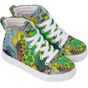 Cosmic Lizards With Alien Spaceship Kid s Hi-Top Skate Sneakers View3