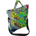 Cosmic Lizards With Alien Spaceship Fold Over Handle Tote Bag View1