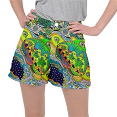 Cosmic Lizards With Alien Spaceship Stretch Ripstop Shorts