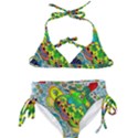 Cosmic Lizards With Alien Spaceship Kids  Classic Bikini Set View1