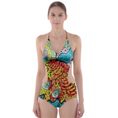 Supersonic Lavahead Lizard Cut-out One Piece Swimsuit by chellerayartisans