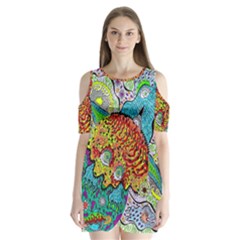 Supersonic Lavahead Lizard Shoulder Cutout Velvet One Piece by chellerayartisans