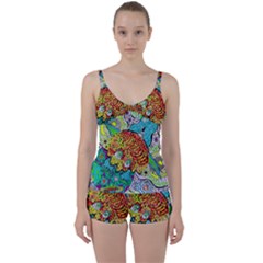 Supersonic Lavahead Lizard Tie Front Two Piece Tankini by chellerayartisans