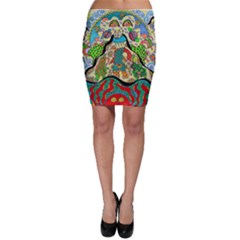 Supersonic Volcanic Sunmoon Faces Bodycon Skirt by chellerayartisans