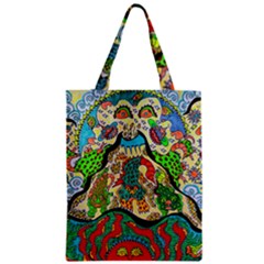 Supersonic Volcanic Sunmoon Faces Zipper Classic Tote Bag by chellerayartisans