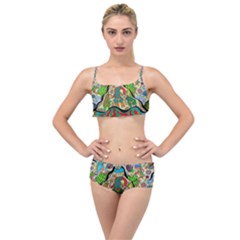 Supersonic Volcanic Sunmoon Faces Layered Top Bikini Set by chellerayartisans