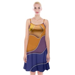 Autumn Copyspace Wallpaper Spaghetti Strap Velvet Dress by Simbadda