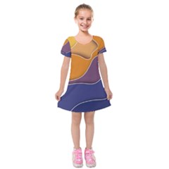 Autumn Copyspace Wallpaper Kids  Short Sleeve Velvet Dress by Simbadda