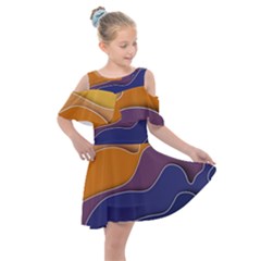 Autumn Copyspace Wallpaper Kids  Shoulder Cutout Chiffon Dress