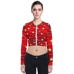 Background Christmas Decoration Zip Up Bomber Jacket by Simbadda