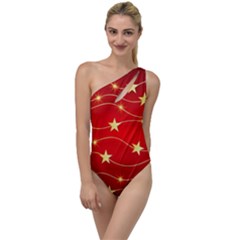 Background Christmas Decoration To One Side Swimsuit by Simbadda