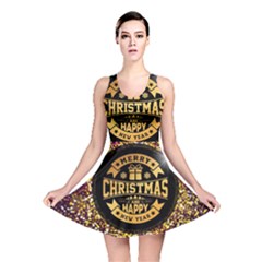 Christmas Golden Labels Xmas Reversible Skater Dress by Simbadda