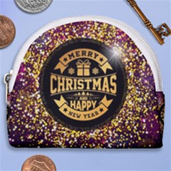 Christmas Golden Labels Xmas Horseshoe Style Canvas Pouch