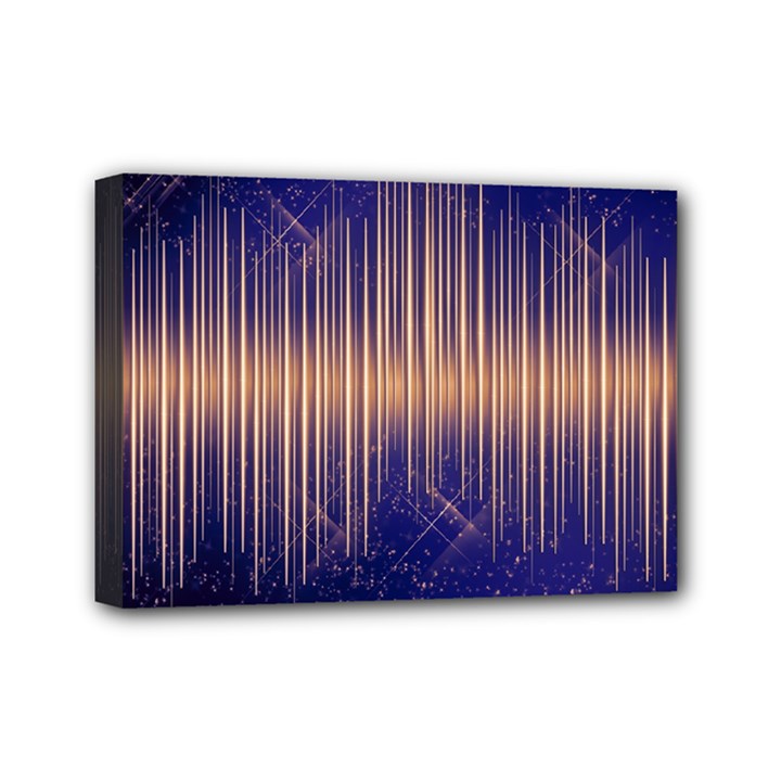 Background Dark Sound Disco Techno Mini Canvas 7  x 5  (Stretched)