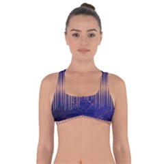 Background Dark Sound Disco Techno Got No Strings Sports Bra by Simbadda