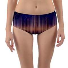 Background Dark Sound Disco Techno Reversible Mid-waist Bikini Bottoms by Simbadda